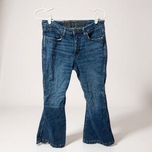Wrangler Women Blue Denim Flare Bell Bottom Jeans 28 x 34‎